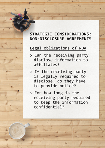 strategic considerations legal obligations of nda