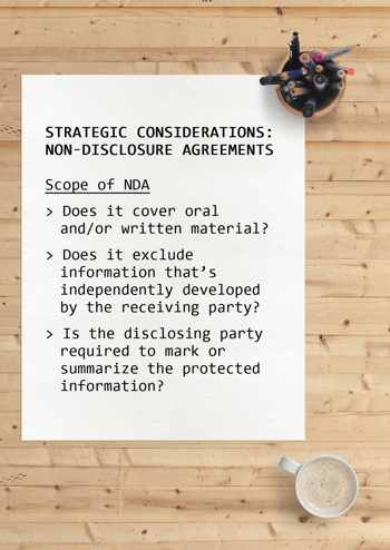 strategic considerations scope of nda